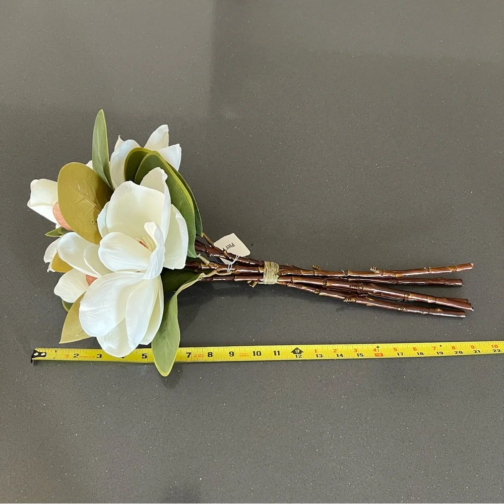 Pier 1 White and Green Faux Magnolia Bouquet